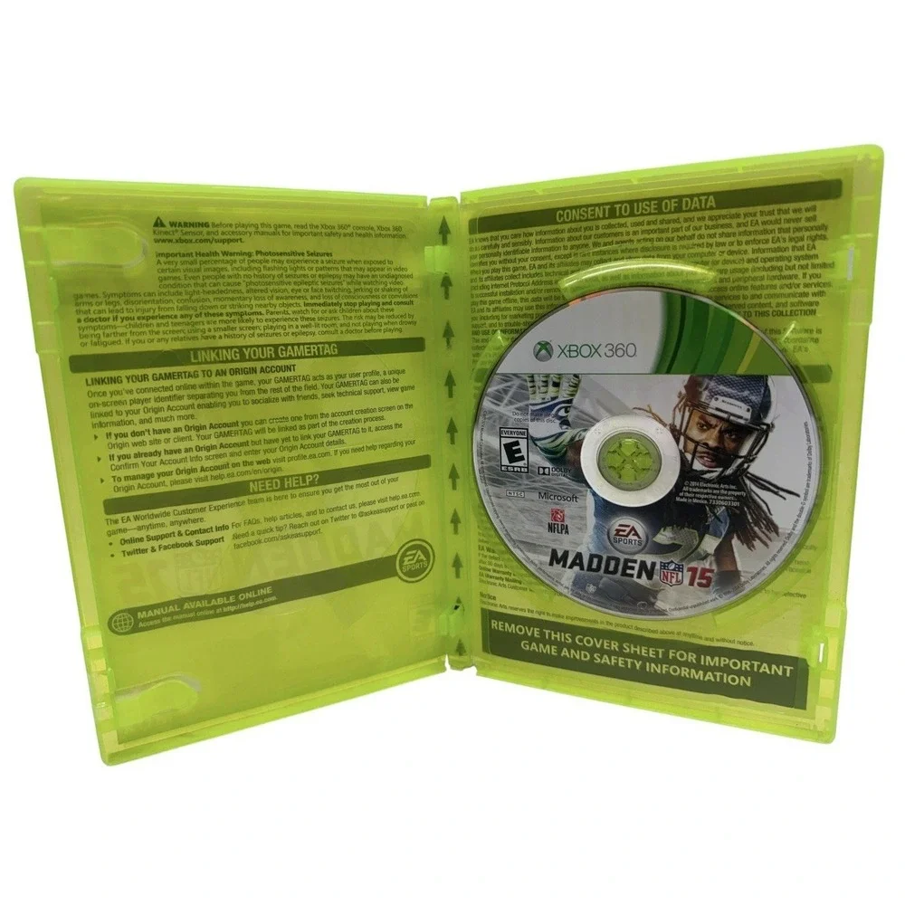 Madden NFL 15 Xbox 360 CIB Complete Tested Working EA Sports Kinect Compatible